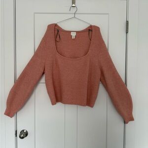 H&M Dusty Rose Scoop Neck Sweater